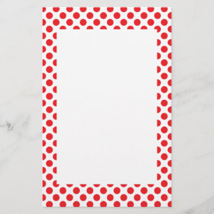 Red on White Polka Dot Brevpapper
