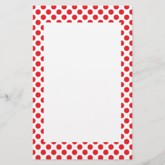 Red on White Polka Dot Brevpapper