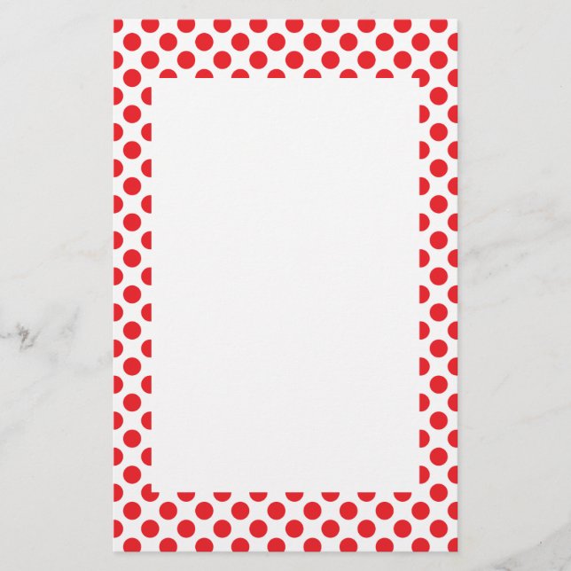 Red on White Polka Dot Brevpapper (Framsida)