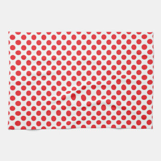 Red on White Polka Dot Kökshandduk