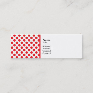 Red on White Polka Dot Mini Visitkort