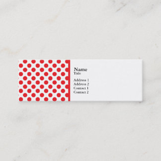 Red on White Polka Dot Mini Visitkort
