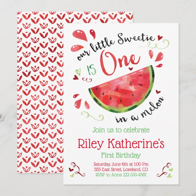 Red One i Melon 1:a födelsedagsinbjudan Julkort (Fram/baksida)
