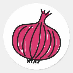Red Onion Runt Klistermärke