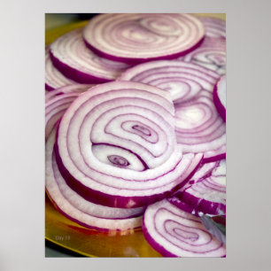 Red Onion Slices Poster