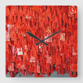 Red Önskemål Fyrkantig Klocka