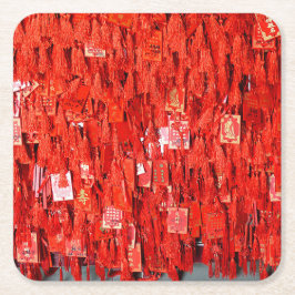 Red Önskemål Underlägg Papper Kvadrat