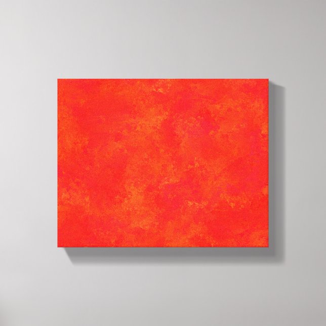 Red Orange Abstrakt Mönster Stretched Kanvastryck (Framsida)