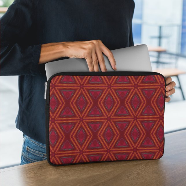 Red Orange Abstrakt Star Diamond Electronics Bag Laptop Fodral (Skapare uppladdad)