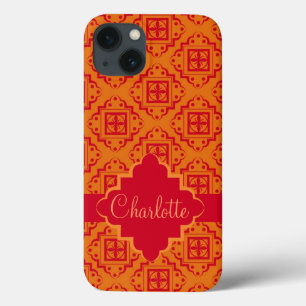 Red Orange Arabesque Moroccan Graphic