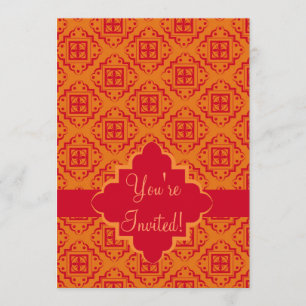 Red & Orange Arabesque Moroccan Graphic Inbjudningar
