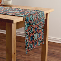 Red Orange Blue Aqua Turcos Hip Bohemian Art