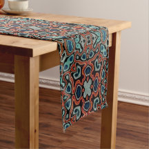 Red Orange Blue Aqua Turcos Hip Bohemian Art