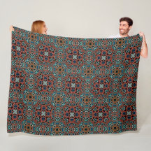 Red Orange Blue Aqua Turcos Hip Bohemian Art