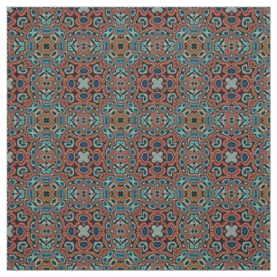 Red Orange Blue Aqua Turcos Hip Orient Art Tyg