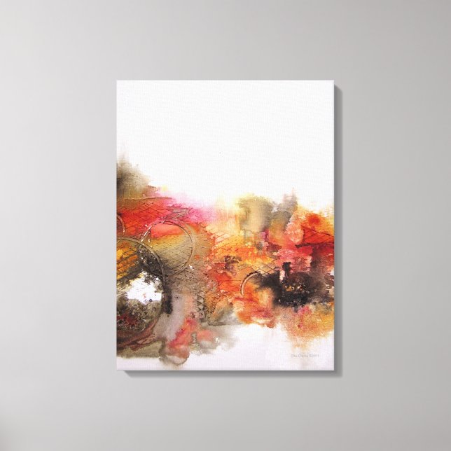 Red Orange Brown Abstrakt Art Canvas (Framsida)