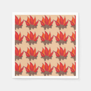 Red Orange Camping Fire, sommarläger Pappersservett