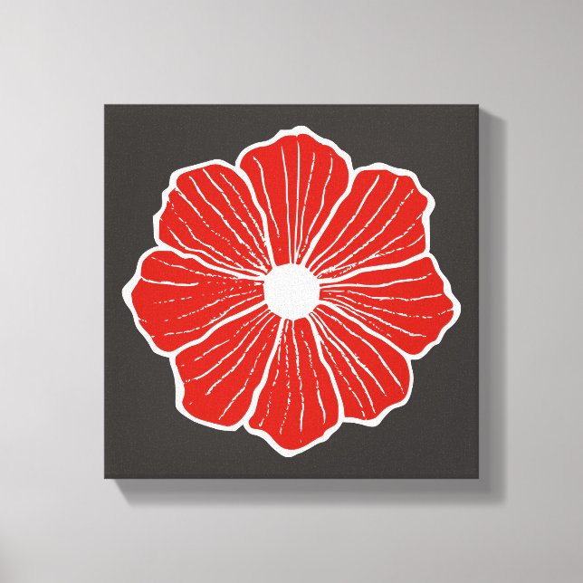 Red Orange Flower Art Canvas (Framsida)