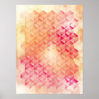 Red & Orange Geometric Poster