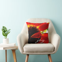 Red Orange Gerbera Daisy Flower Photo Joy Script