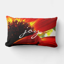 Red Orange Gerbera Daisy Photo Joy Script Modern Lumbarkudde