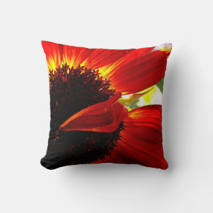Red Orange Gerbera Daisy Photo Modern Bold Snyggt Kudde
