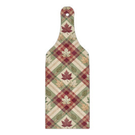 RED ORANGE GRÖNT PLAID MED FALL HÖST LÖV