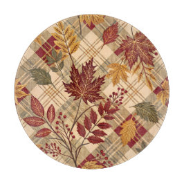 RED ORANGE GRÖNT PLAID MED FALL HÖST LÖV