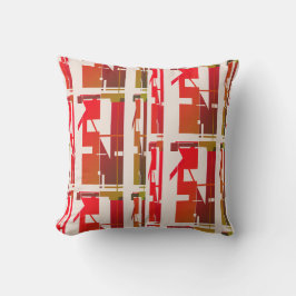 Red Orange Guld Brown Southwest look Uneven Mosaic Kudde