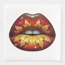 RED ORANGE GULD FALL LOOK LUSH LÄPPAR PAPPERSSERVETT