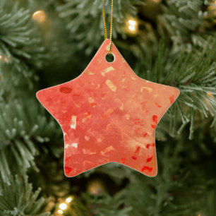 Red Orange Guld Glitter jul Julgransprydnad Keramik