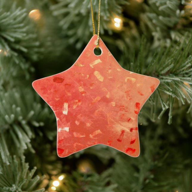 Red Orange Guld Glitter jul Julgransprydnad Keramik (Träd)