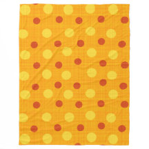 RED ORANGE GULT AUTUMN POLKA DOTS