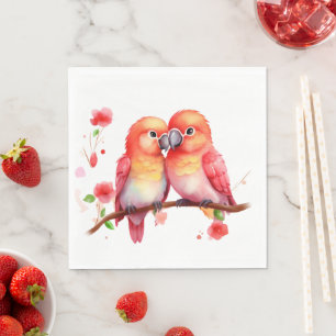 Red Orange Gult Lovebird Pappersservett