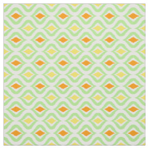 Red Orange Gult Retro Chic Ikat Ogee Mönster Tyg