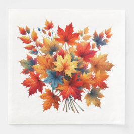 RED ORANGE GULT TEAL HÖST LÖV PAPPERSSERVETT