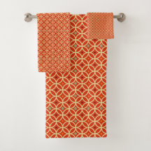 Red Orange Mid Century Modern Geometric Mönster