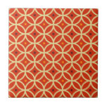 Red Orange Mid Century Modern Geometric Mönster Kakelplatta<br><div class="desc">Modern design med inspirerad röd orange i mitten av århundradet, med färgstarka cirkelformade geometriska mönster med gult, orange och burgundaccenter. Trendig, modern design. Skapa din egen anpassningsbar mönster genom att ladda upp en ny bild eller använda knappen "Kontakta den här designern" för hjälp. Så här skapar du din egen mönstrade...</div>
