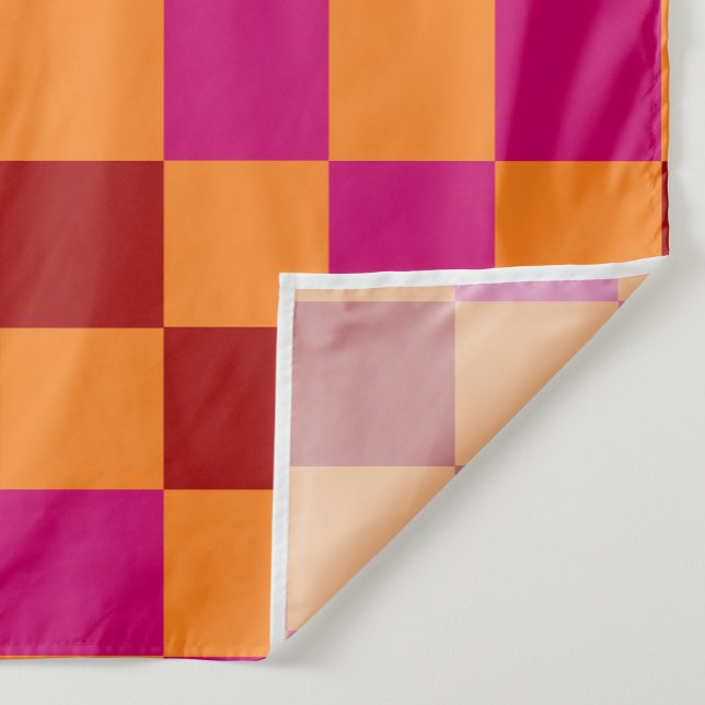 Red Orange Pink Checkered Pattern Design  Tyg (Skapare uppladdad)