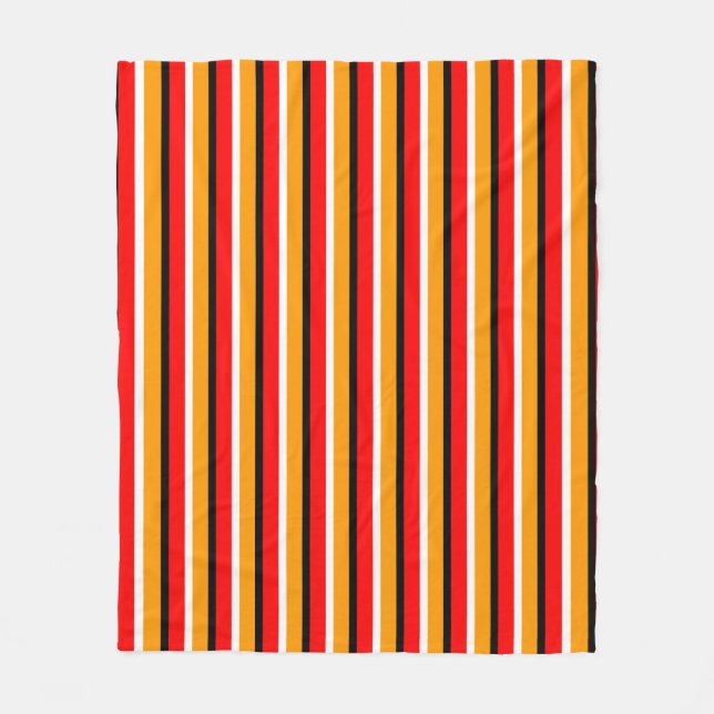 Red Orange Rand Mönster Design Fleecefilt (Framsidan)