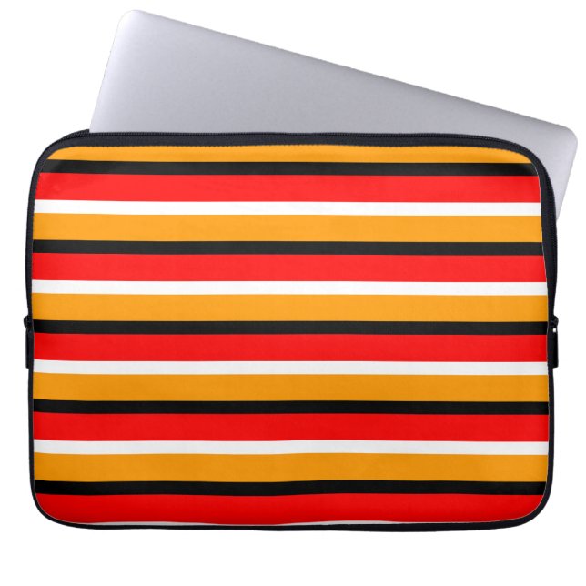 Red Orange Rand Mönster Design Laptop Fodral (Framsidan)