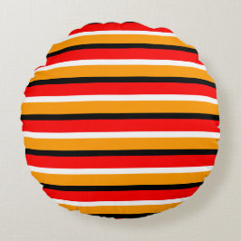 Red Orange Rand Mönster Design Rund Kudde