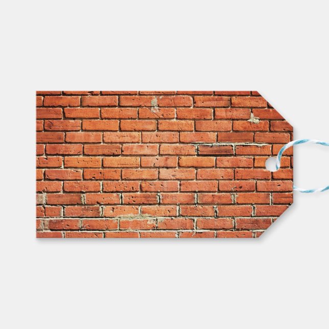 Red Orange Small Brick Wall Presentetikett (Framsidan (Horisontell))