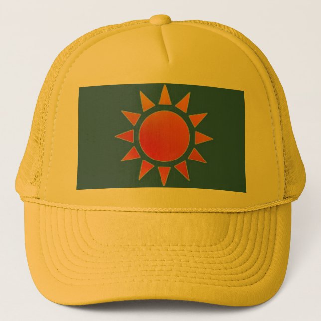 Red Orange Sol Hat Truckerkeps (Framsida)