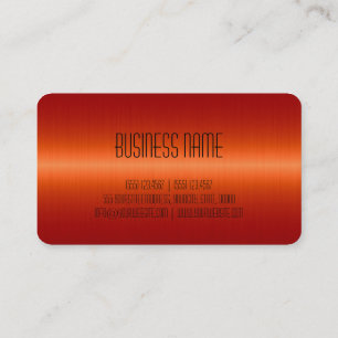 Red Orange Stainless Steel Metall utseende Visitkort