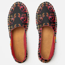 Red & Orange Tiger Ansikte Canvas Afridrilles Shoe