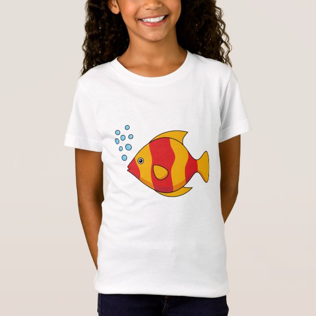 Red Orange Tropical Fish  T Shirt (Framsida)