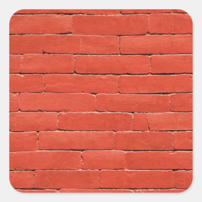 Red Orange Wall Fyrkantigt Klistermärke (Framsida)