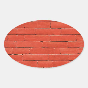 Red Orange Wall Ovalt Klistermärke