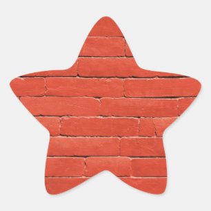 Red Orange Wall Stjärnformat Klistermärke